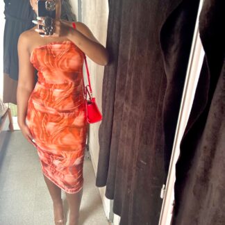Robe drapé orange