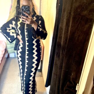 Robe à imprimer noir et beige