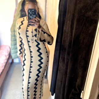 Robe à imprimer beige et noir